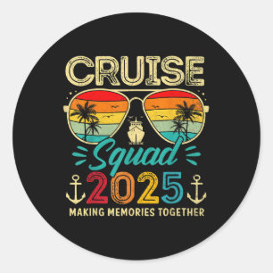 Adesivo Redondo Cruise Squad 2025 Family Group Matching Summer Vac