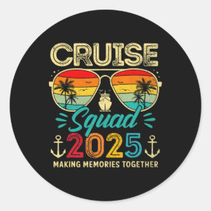 Adesivo Redondo Cruise Squad 2025 Family Group Matching Summer Vac