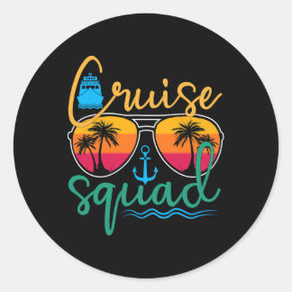 Adesivo Redondo Cruise Squad 2025 Family Vacation Beach Matching G