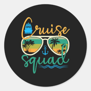 Adesivo Redondo Cruise Squad 2025 Family Vacation Beach Matching G