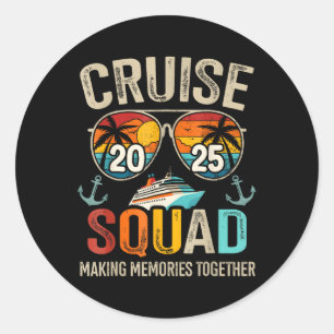 Adesivo Redondo Cruise Squad 2025 Family Vacation Matching Group S