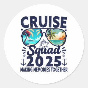 Adesivo Redondo Cruise Squad 2025 Summer Vacation Group Match