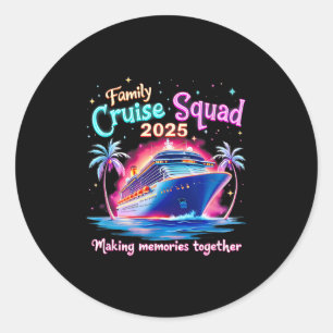 Adesivo Redondo Cruise Squad 2025 Summer Vacation Matching Cruise