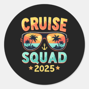 Adesivo Redondo Cruise Squad 2025 Trip Ship Family Matching Summer