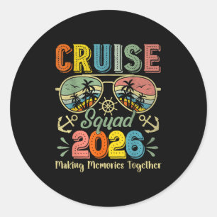 Adesivo Redondo Cruise Squad 2026 Family Group Matching Summer Vac