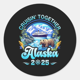 Adesivo Redondo Cruisin Junted Alaska Family Friend Alaska Cruis