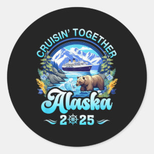 Adesivo Redondo Cruisin Junted Alaska Family Friend Alaska Cruis
