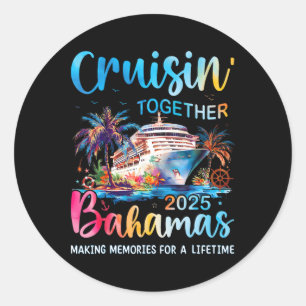 Adesivo Redondo Cruisin Junto com Bahamas 2025 Cruise Bahama