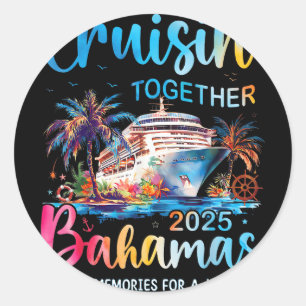 Adesivo Redondo Cruisin Junto com Bahamas 2025 Cruise Bahama