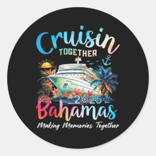 Adesivo Redondo Cruisin Juntos Bahamas 2025 Memórias Fazeres Baha