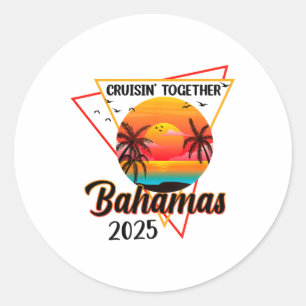 Adesivo Redondo Cruisin Juntos Hamas 2025 Férias Família Amigos Tr