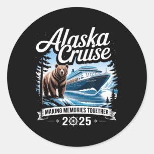 Adesivo Redondo Cruisin Together Alasca 2025 Família Amiga Alasca