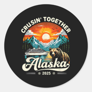 Adesivo Redondo Cruisin Together Alaska 2025 Cruise Family Trip