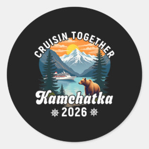 Adesivo Redondo Cruisin Together Kamchatka 2026 Amigo Família Rúss