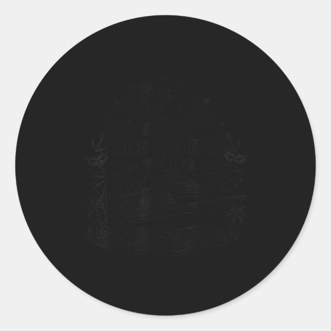 Adesivo Redondo Cruising Into 2026 New Years Eve Party Favors Fami (Frente)