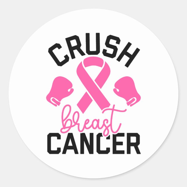 Adesivo Redondo Crush Breast Cancer Awareness (Frente)
