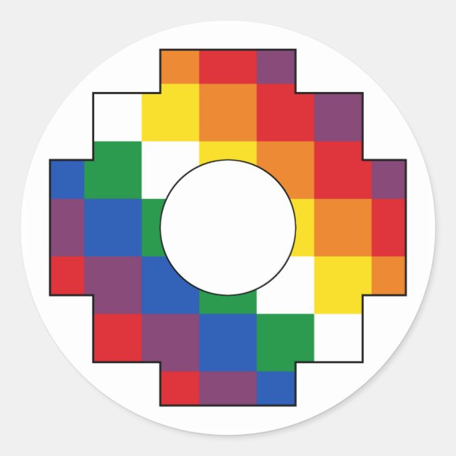 Adesivo Redondo Cruz Andina - Tawa Chakana - Huipala - Qulla Suyu (Frente)