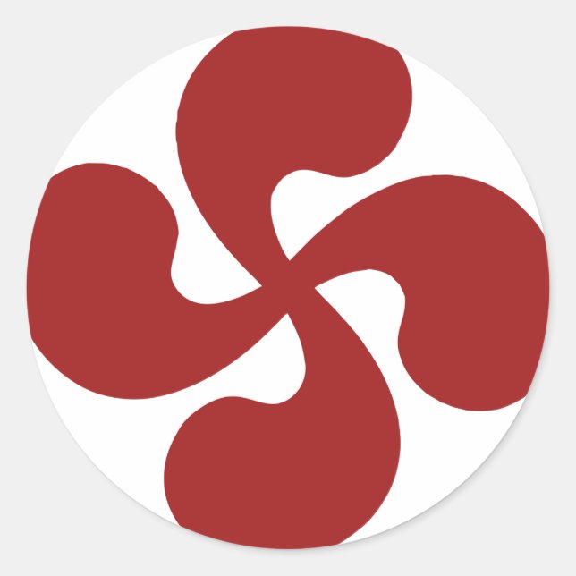 Adesivo Redondo Cruz Basca Vermelho Lauburu (Frente)