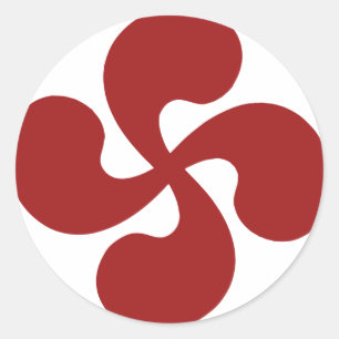 Adesivo Redondo Cruz Basca Vermelho Lauburu