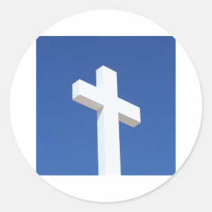 Adesivo Redondo Cruz Branca