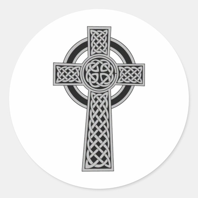 Adesivo Redondo Cruz Celta - Prata (Frente)