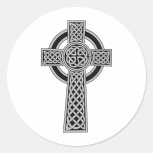 Adesivo Redondo Cruz celta - prata