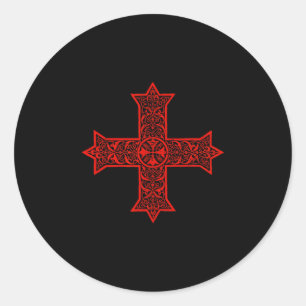 Adesivo Redondo Cruz Copta Igreja Ortodoxa Copta Cristo Oriental