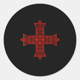 Adesivo Redondo Cruz Copta Igreja Ortodoxa Copta Cristo Oriental