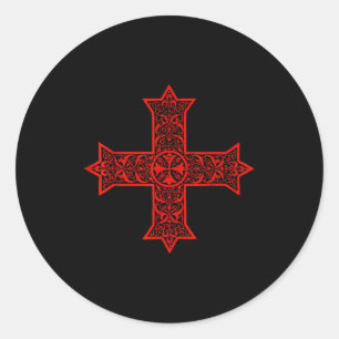 Adesivo Redondo Cruz Copta Igreja Ortodoxa Copta Cristo Oriental