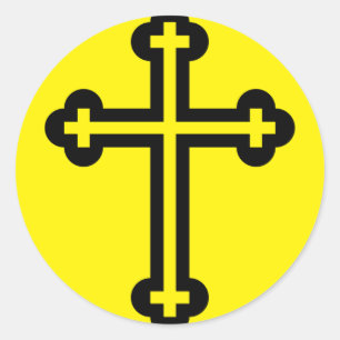 Adesivo Redondo Cruz cristã negra