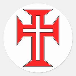 Adesivo Redondo Cruz da Ordem Militar do Cristo