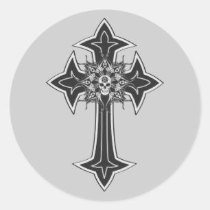 Adesivo Redondo Cruz de Gótico
