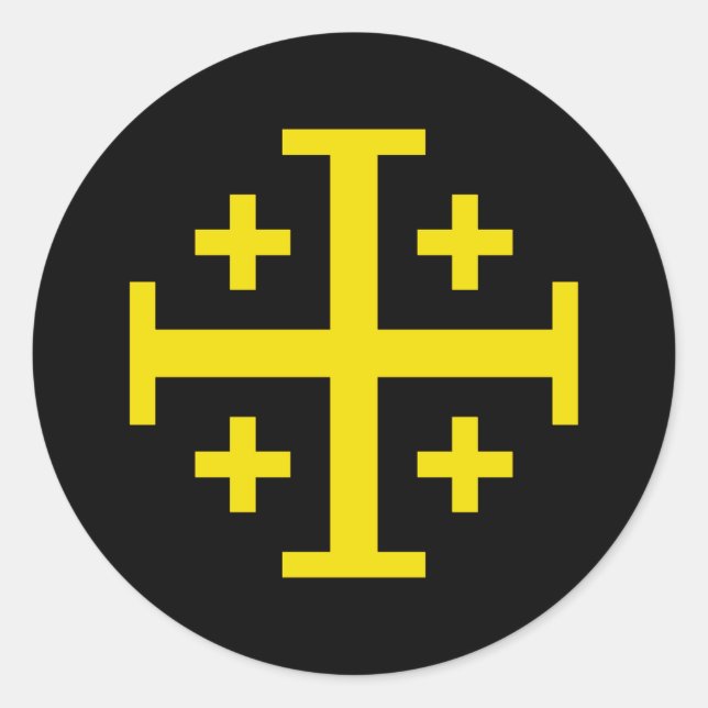 Adesivo Redondo Cruz de Jerusalém (Frente)