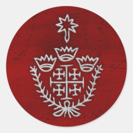 Adesivo Redondo Cruz de Jerusalém selo de tatuagem de peregrinação