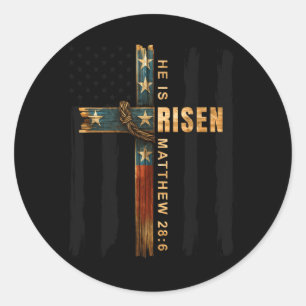 Adesivo Redondo Cruz de Páscoa Jesus Ressuscitado Cristão Homens M