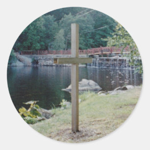 Adesivo Redondo Cruz de Salvação