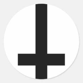 Adesivo Redondo Cruz de Volta para Baixo