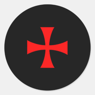 Adesivo Redondo Cruz dos Cavaleiros Templários Ordem Católica Cris