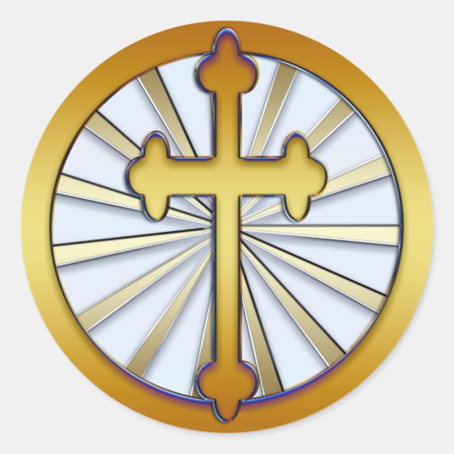 Adesivo Redondo CRUZ Dourada (Frente)