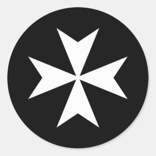 Adesivo Redondo Cruz maltesa branca