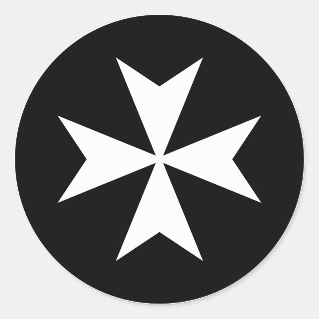 Adesivo Redondo Cruz maltesa branca (Frente)