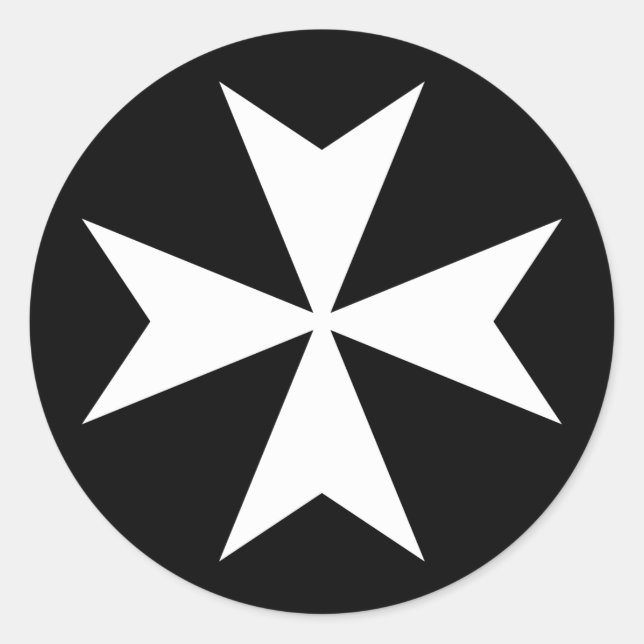 Adesivo Redondo Cruz maltesa branca (Frente)