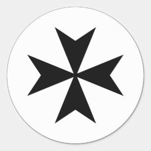 Adesivo Redondo Cruz maltesa negra