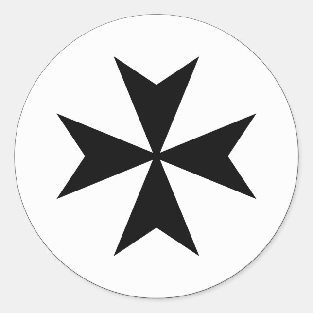 Adesivo Redondo Cruz maltesa negra (Frente)