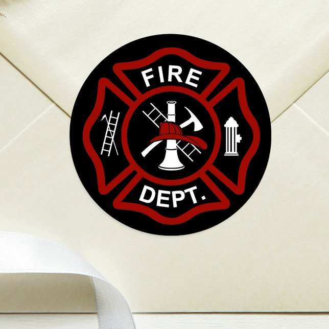 Adesivo Redondo Cruz Maltesa Negra em Fundo Negro (Criador carregado)