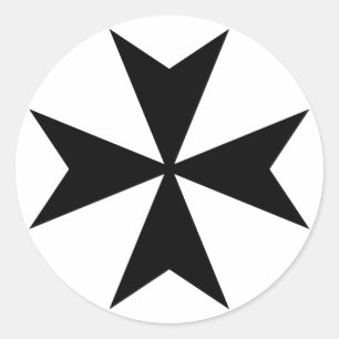 Adesivo Redondo Cruz maltesa preta