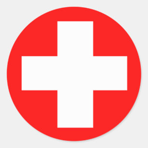 Adesivo Redondo Cruz Médica