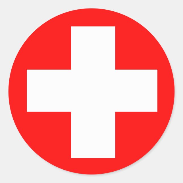 Adesivo Redondo Cruz Médica (Frente)