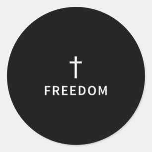 Adesivo Redondo Cruz Minimalista Cristã Dom Fé Religiosa Moderna