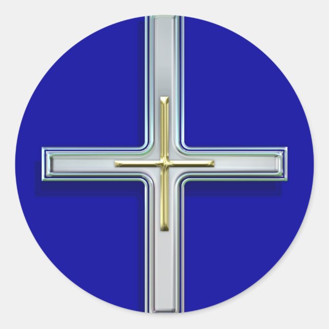 Adesivo Redondo Cruz nos Stickers Faith II (Frente)